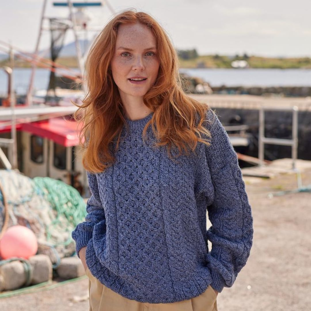 Merino Wool Aran Sweater: Traditional Irish Knit Fisherman Sweater ...