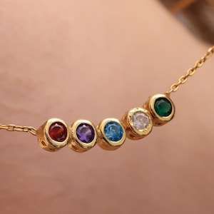 Personalized Birthstone Charms-Custom Birthstone Necklace-Family Birthstone Necklace-Handmade Necklace-Mothers day gifts-Christmas Gift