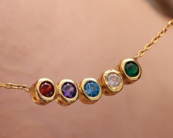 Personalized Birthstone Charms-Custom Birthstone Necklace-Family Birthstone Necklace-Handmade Necklace-Mothers day gifts-Christmas Gift