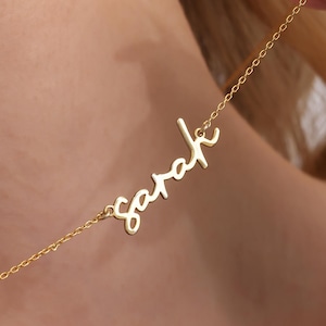 18K Gold Plated Name Necklace, Custom Name Necklace, Personalized Name Necklace, Birthday Gift for Her, Mother&#39;s Day Gift, Christmas Gift
