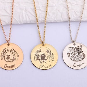 Personalisierte Haustier Porträt Halskette-Custom Laser Gravierte Katzen und Hundehalskette mit Foto oder Name-Persönliche Geschenke für Hundemama-Weihnachtsgeschenk