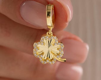 Orecchini a quadrifoglio in madreperla, argento sterling - Orecchini a quadrifoglio in oro 4K, madreperla - Regali di anniversario - Festa della mamma - Regalo di Natale