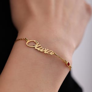 Personalized Bracelet with Name and Birthstone-Name Birthstones Bracelet-Custom Mother&#39;s Day Gift for Mom-Kids,Mom Name Birthstones Bracelet