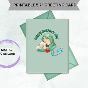 Tarjeta imprimible para el Día de la Madre / Tarjeta digital para mamá / Descarga instantánea / Linda tarjeta floral para el Día de la Madre / Tarjeta DIY / Sin envío