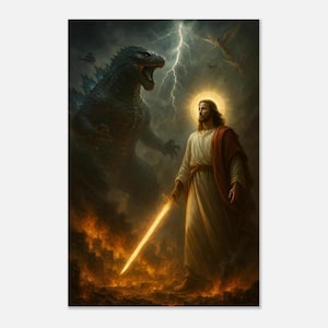 Jesus kämpft gegen Godzilla Poster