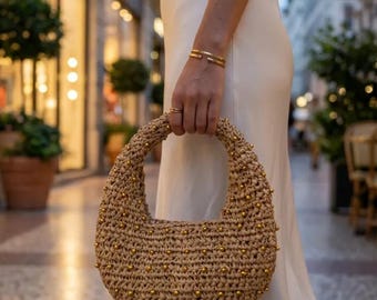 Crochet Beaded Bag Pattern – Mini Raffia Purse Tutorial (PDF + VIDEO)