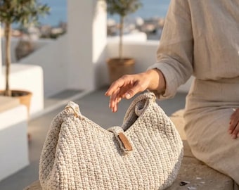 Moon Crochet Bag Pattern – Boho Hobo Shoulder Purse PDF &VIDEO TUTORIAL