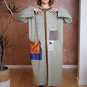 Elegant Handmade Long Coat Kimono Duster with Exclusive Design Elements image 2