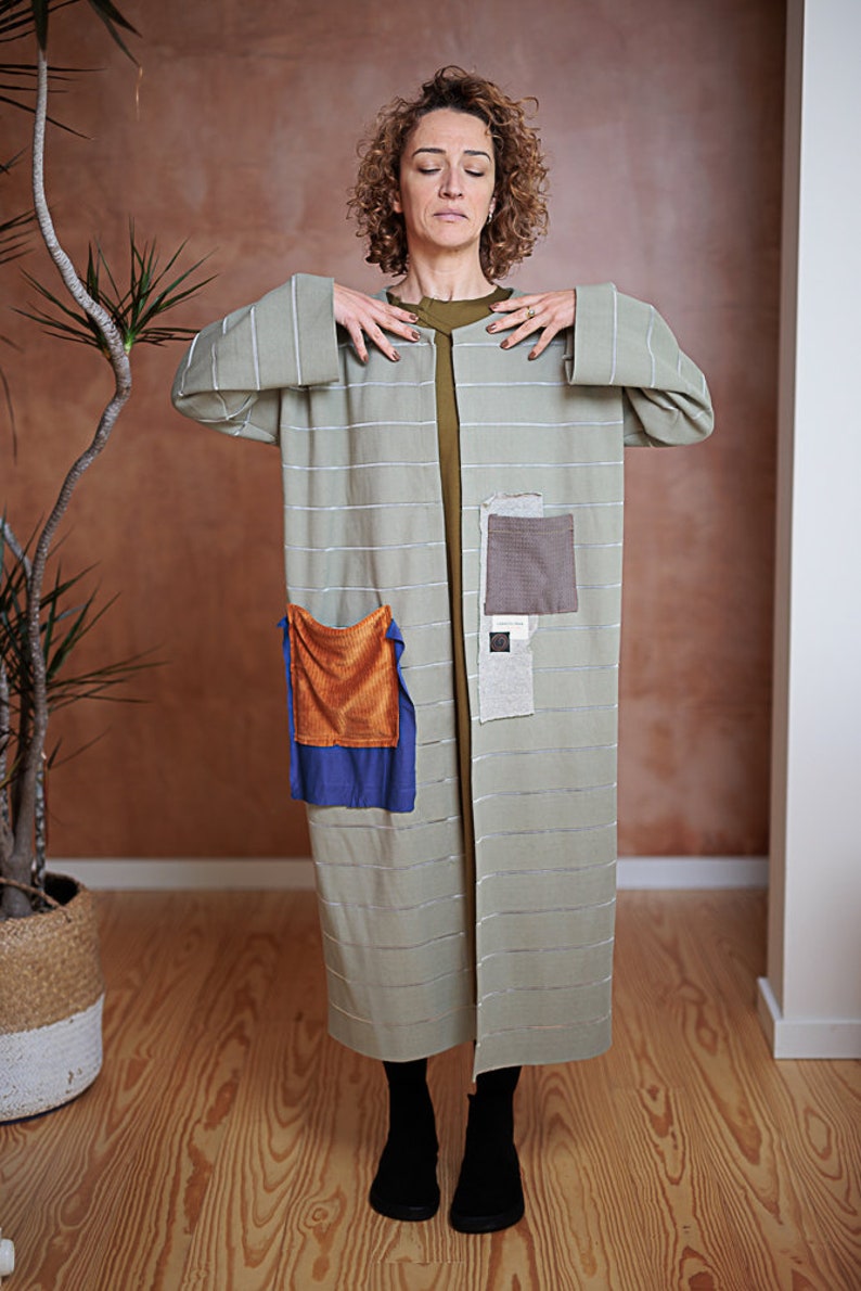 Elegant Handmade Long Coat Kimono Duster with Exclusive Design Elements image 2