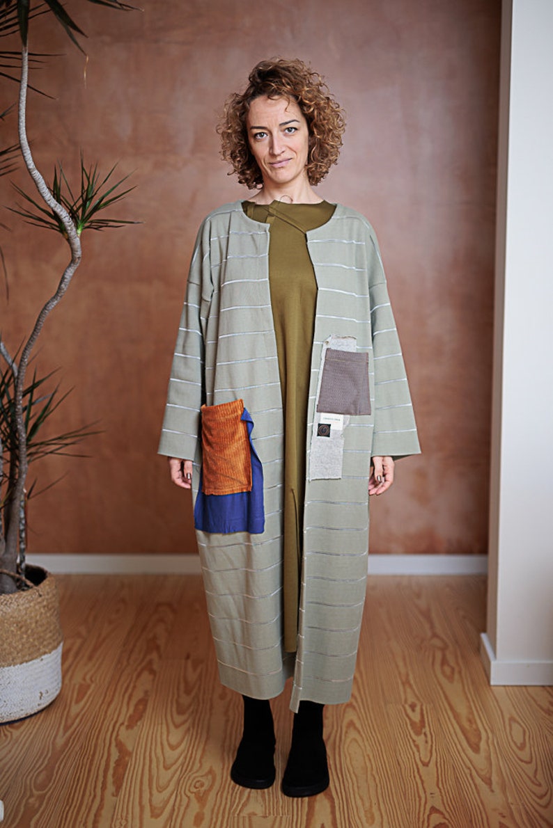 Elegant Handmade Long Coat Kimono Duster with Exclusive Design Elements image 1