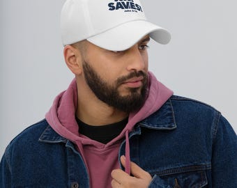 Gorra de sarga de algodón de perfil bajo con la frase "Jesús salva"