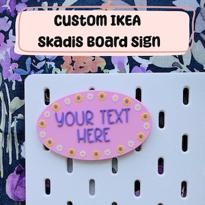 Custom IKEA Skadis Board Sign – Personalised Text and Colours