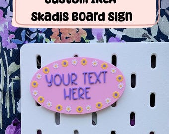 Custom IKEA Skadis Board Sign – Personalised Text and Colours