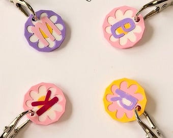 Personalized Initial Trolley Token: Custom Daisy Keyring Gift