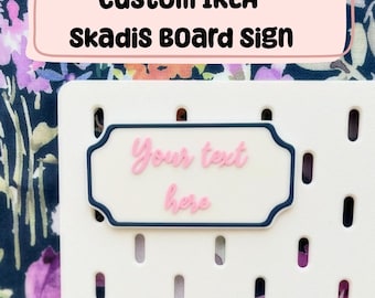 Custom IKEA Skadis Board Sign – Personalised Text and Colours