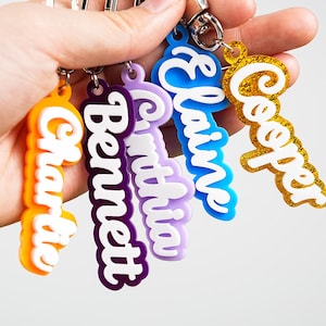 Personalized Acrylic Name Keychain: Custom Backpack Tag