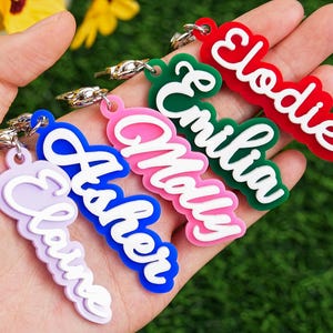 Personalized Acrylic Name Keychain,Personal Name Tag,Backpack Keychain,Custom School Name Tag,Kid Backpack Name Keychain,3D Name Keychain