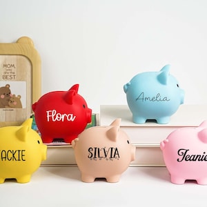 Gepersonaliseerde spaarpot met naam, aangepaste spaarpot voor kinderen, spaarpot, paascadeaus voor kinderen, kinderverjaardagscadeau, kraamcadeau