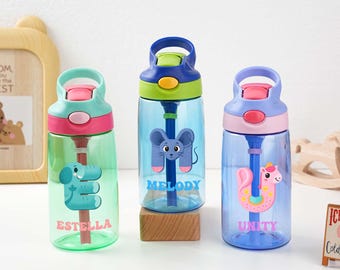 Borracce personalizzate per bambini, borraccia per la scuola con nome, bicchiere per l'acqua per bambini, regalo con tazza personalizzata con nome per bambini, ritorno a scuola, regalo di compleanno