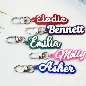 Acryl Name Schlüsselbund, benutzerdefinierte Schlüsselanhänger, Rucksack Schlüsselbund, benutzerdefinierte Schule Name Tag, Kinder Rucksack Name Schlüsselbund, Windel Taschenanhänger, Kinder Geschenk