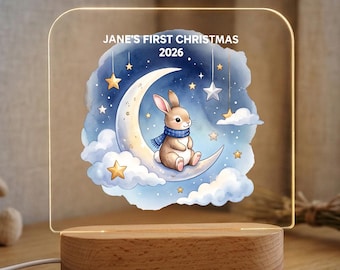 Baby's First Christmas Night Light, Custom Baby Keepsake Lamp Gift for Child, Personalized Newborn Keepsake, Christmas Nursery Gift