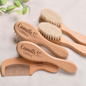 Personalized Wooden Baby Hair Brush, Custom Baby Brush,Baby Shower Gift Girls,Baby Keepsake Gift, Baby Hair Brush Set,Personalized Baby Gift