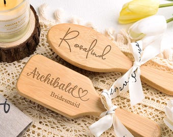 Bridesmaid Wood Combs Personalized,Custom Name Airbag Comb,Bridesmaid Proposal,Wedding Party Gift,Bridesmaid Carving Combs,Anniversary Gifts