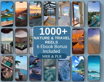 1000+ Luxury Travel & Nature Reels | Viral Instagram TikTok Videos | MRR PLR Content Bundle
