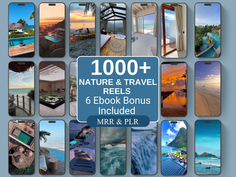 1000+ luxury travel and nature reels with MRR & PLR