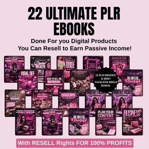 22 PLR Ebook Boss babe bundle, Girl boss ebook, Editable eBooks Canva template, Printable Templates, plr mrr digital products