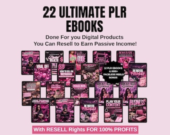 22 PLR Ebook Boss babe bundle, Girl boss ebook, Editable eBooks Canva template, Printable Templates, plr mrr digital products