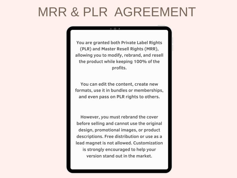 MRR & PLR Agreement