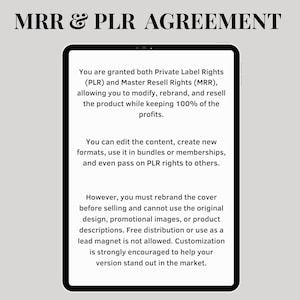 MRR & PLR agreement