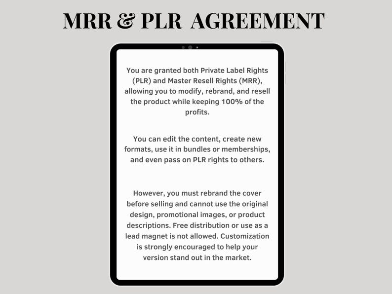 MRR & PLR agreement