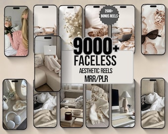 9000+ Faceless Walzen | Viral ästhetik Videos | Digitales Marketing-Bundle | Canva Bearbeitbar | PLR & MRR | Passives Einkommen Inhalt