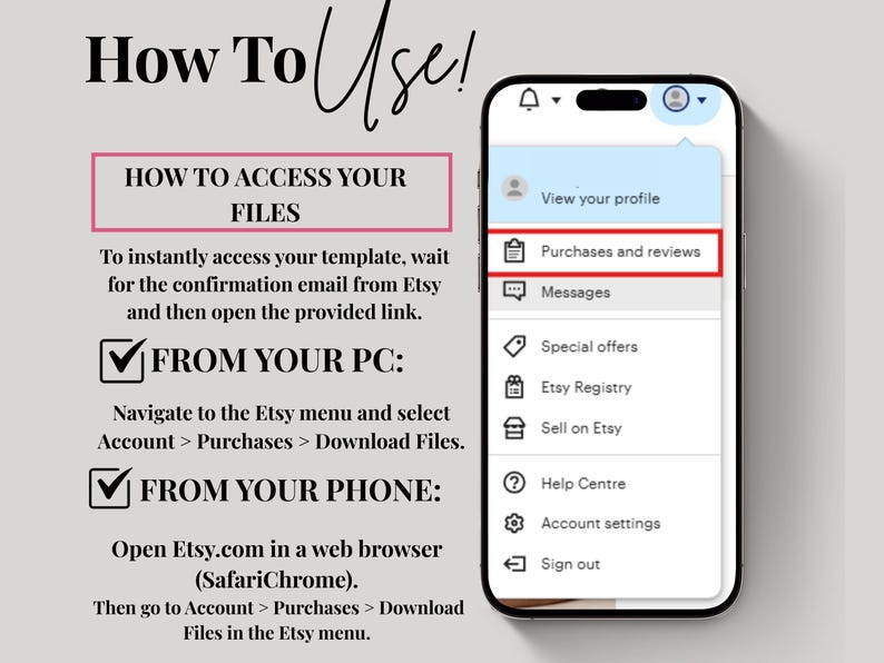 How to use and download digital product from etsy