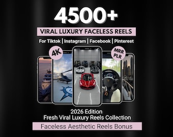 4500+ Viral Luxury Faceless Reels Bundle | Rich Lifestyle Videos | Instagram TikTok | PLR MRR