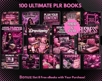 100 PLR Ebook Boss Babe Bundle | Editable eBooks | Canva Template | Printable Templates | PLR Digital Products | MRR Products