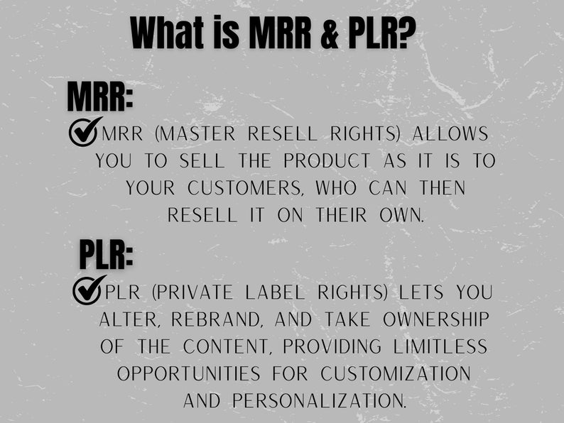 What is MRR & PLR