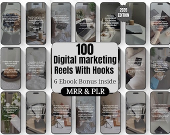 100 Digital Marketing Videos for Instagram Reels | Faceless Content Bundle | Master Resell Rights | PLR Included | Editable in Canva