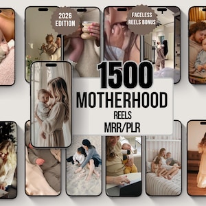 1500 mom life reels with faceless bonus content and resell rights included