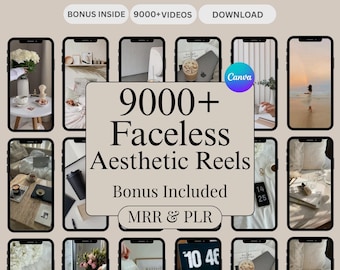 9000+ Faceless Aesthetic Reels Bundle | PLR + MRR | Viral Video Content | Instagram + TikTok Templates | Reels for Passive Income | MRRPLR
