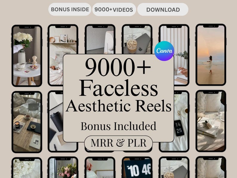 9000+ Faceless Aesthetic Reels Bundle