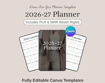 2026 Digital Planner with PLR and MRR | Editable Canva Planner | Rebrand & Resell