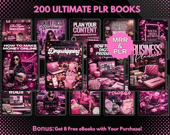 200 PLR Ebook Boss Babe Bundle | Editable eBooks | Canva Template | Printable Templates | PLR Digital Products | MRR Products