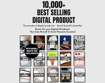 10,000+ Done For You Resell Digital Products Bundle Ideal for Passive Income PLR MRR Digital Products Master Resell Rights Digital Products