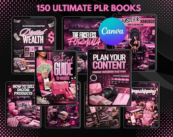 150 PLR Ebook Boss Babe Bundle | Editable eBooks | Canva Template | Printable Templates | PLR Digital Products | MRR Products