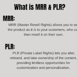 What is MRR & PLR