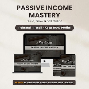 Corso su come ottenere un reddito passivo, con diritti di rivendita PLR e MRR, in formato Canva modificabile.