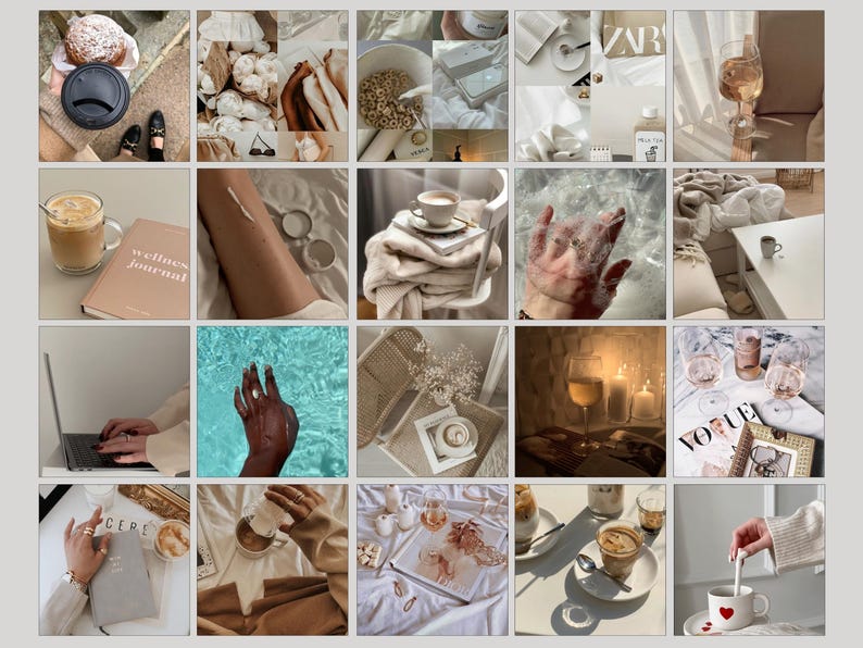 PLR MRR stock photo bundle for digital creators, beige minimal branding photography collection